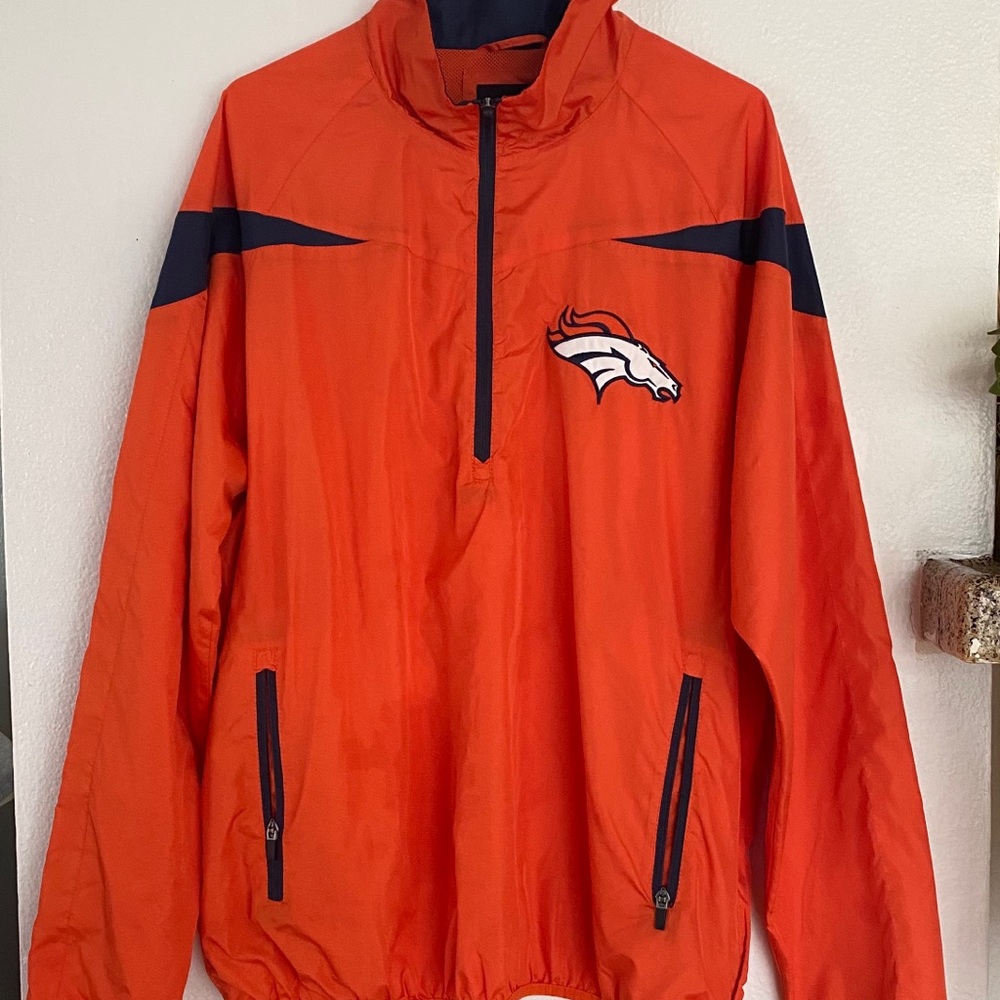 NFL Broncos High Neck Windbreaker Pullover Jacket